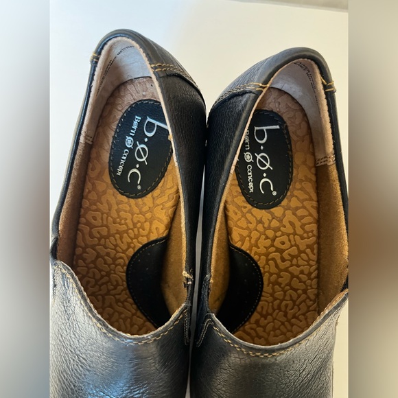 NWOT - b.o.c Leather Slide On Clog Style Shoes w. Block Heels - Black - Sz 10 - Picture 3 of 13